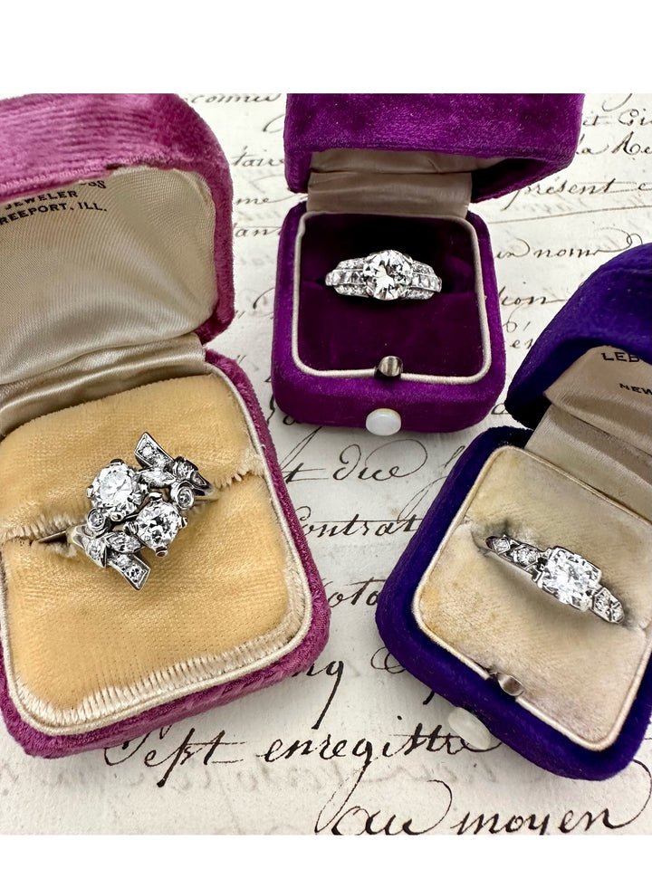 3 Vintage Rings in Vintage Boxes