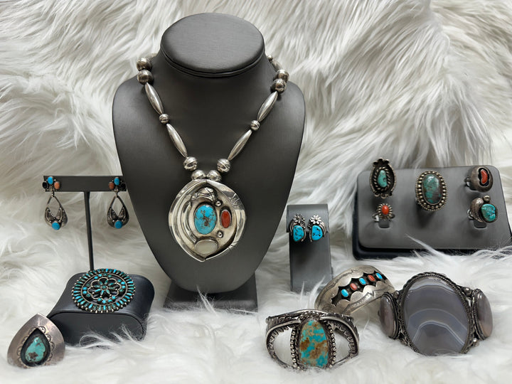 We always have a wide selection of Southwestern jewelry in the store!