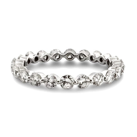 1.30ctw Round Brilliant Natural Diamond Eternity Band in 14k White Gold