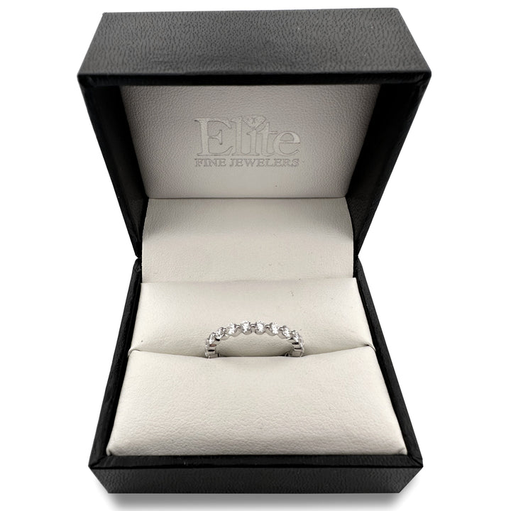 1.30ctw Round Brilliant Natural Diamond Eternity Band in 14k White Gold