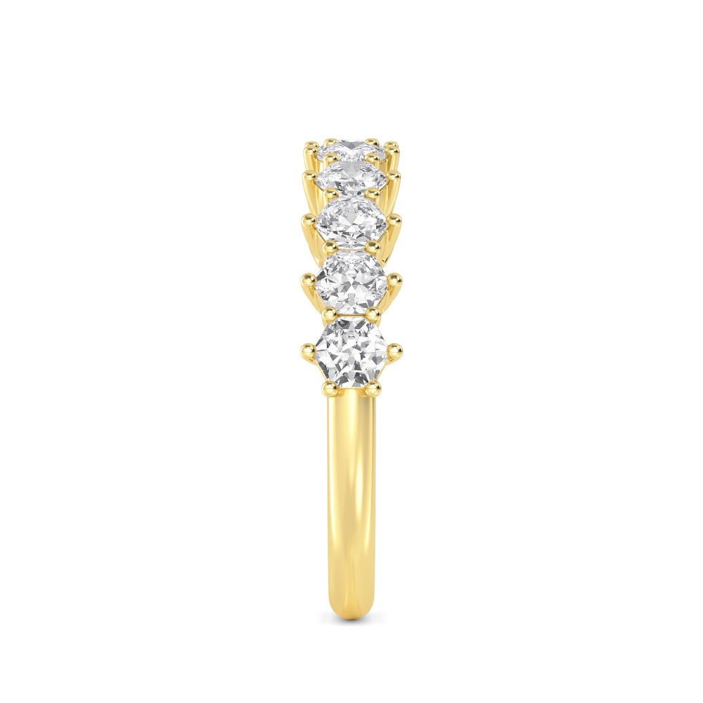 1.11ctw Hexagonal Lab-Grown Diamond Stackable Band in 14k Yellow Gold