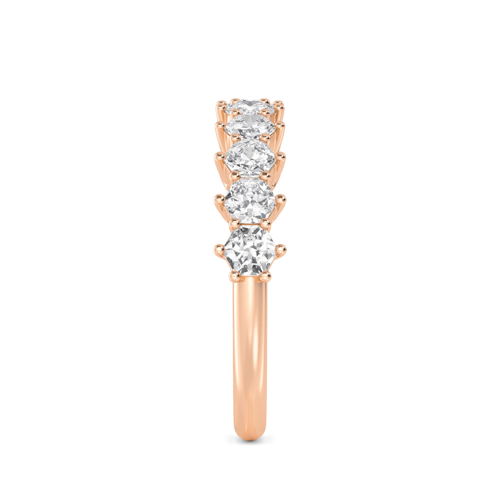 1.11ctw Hexagonal Lab-Grown Diamond Stackable Band in 14k Rose Gold