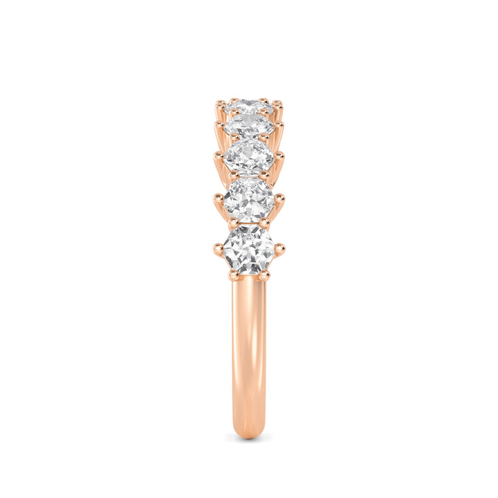 1.11ctw Hexagonal Lab-Grown Diamond Stackable Band in 14k Rose Gold