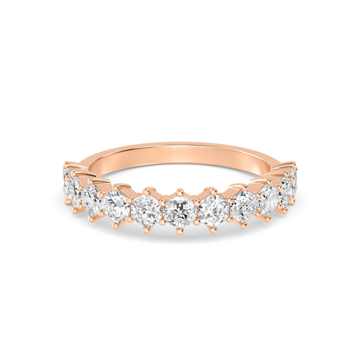 1.11ctw Hexagonal Lab-Grown Diamond Stackable Band in 14k Rose Gold