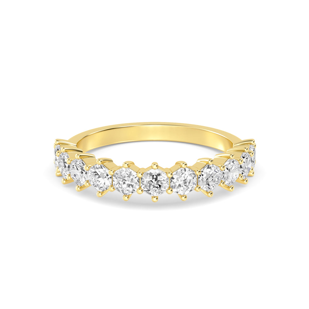 1.11ctw Hexagonal Lab-Grown Diamond Stackable Band in 14k Yellow Gold
