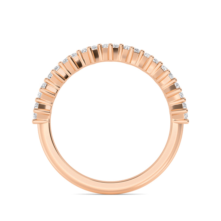 1.11ctw Hexagonal Lab-Grown Diamond Stackable Band in 14k Rose Gold
