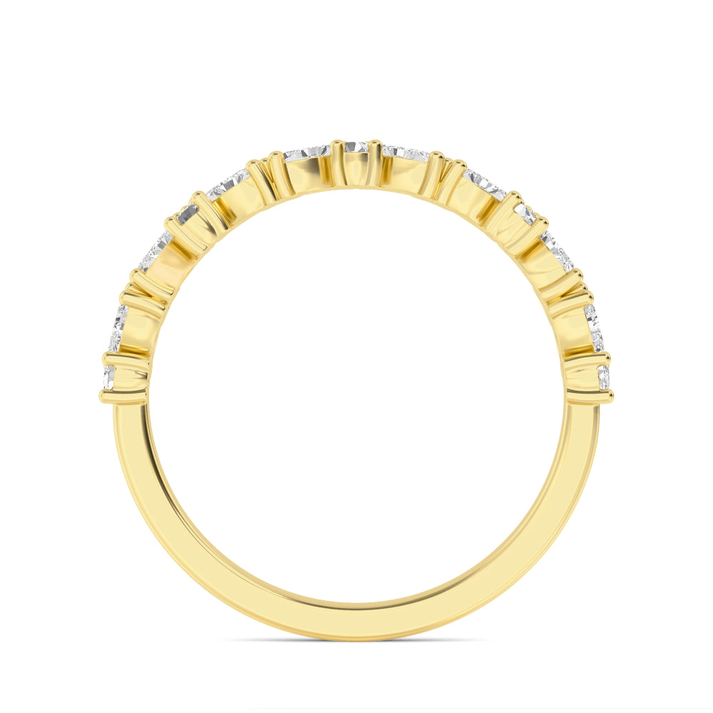0.71ctw Marquise & Round Brilliant Lab-Grown Diamond Stackable Band in 14k Yellow Gold