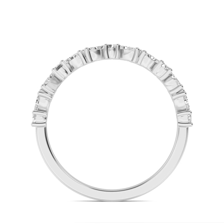 0.71ctw Marquise & Round Brilliant Lab-Grown Diamond Stackable Band in 14k White Gold