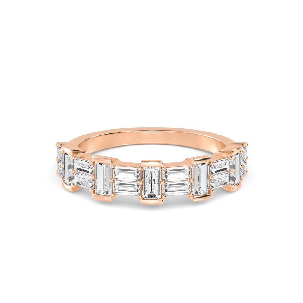 1.07ctw Baguette Cut Lab-Grown Diamond Stackable Band in 14k Rose Gold
