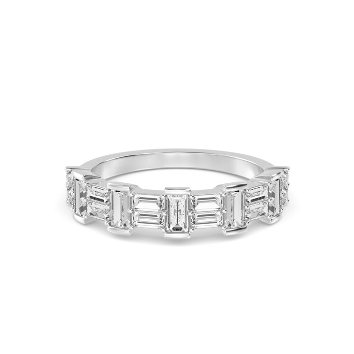 1.07ctw Baguette Cut Lab-Grown Diamond Stackable Band in 14k White Gold