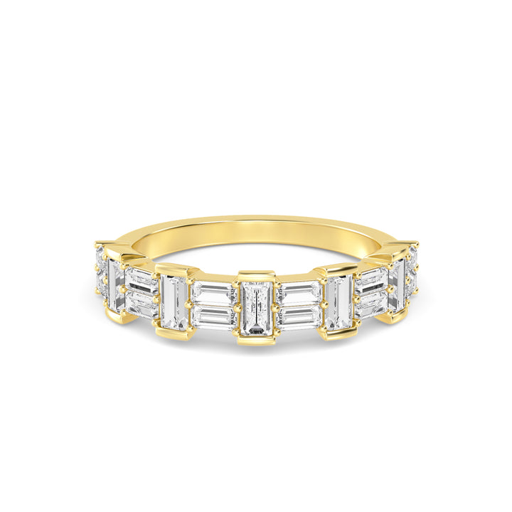 1.07ctw Baguette Cut Lab-Grown Diamond Stackable Band in 14k Yellow Gold