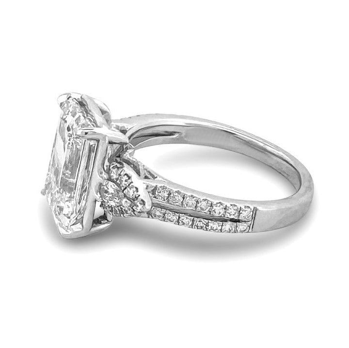 IGI Graded 4.54ct Emerald Cut Lab-Grown & Natural Diamond Engagement Ring 14k White Gold