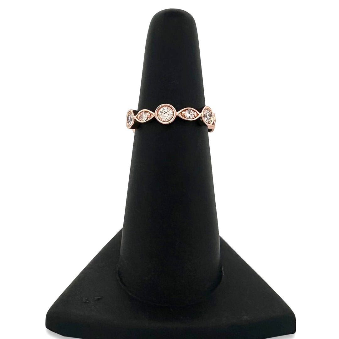 0.79ctw Round Brilliant Natural Diamond Eternity Band in 14K Rose Gold