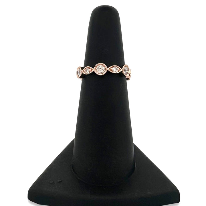 0.79ctw Round Brilliant Natural Diamond Eternity Band in 14K Rose Gold