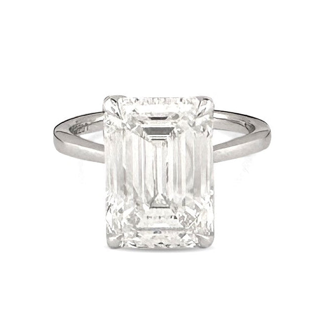 IGI Graded 7.09ct Emerald Cut Lab-Grown Diamond Solitaire Engagement Ring 14k White Gold