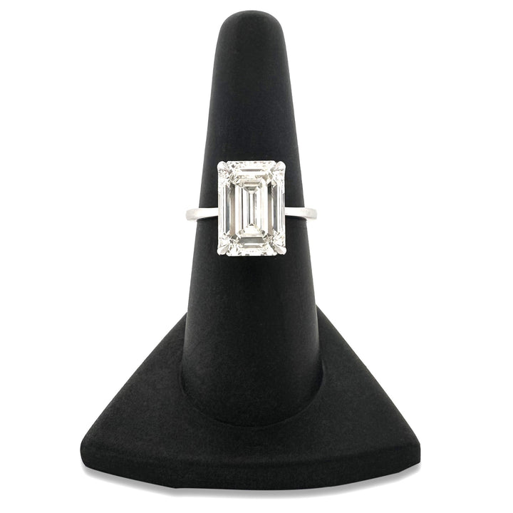 IGI Graded 7.09ct Emerald Cut Lab-Grown Diamond Solitaire Engagement Ring 14k White Gold
