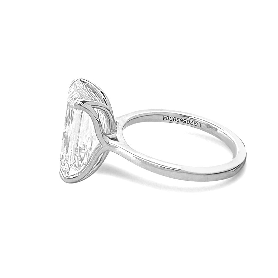 IGI Graded 7.09ct Emerald Cut Lab-Grown Diamond Solitaire Engagement Ring 14k White Gold