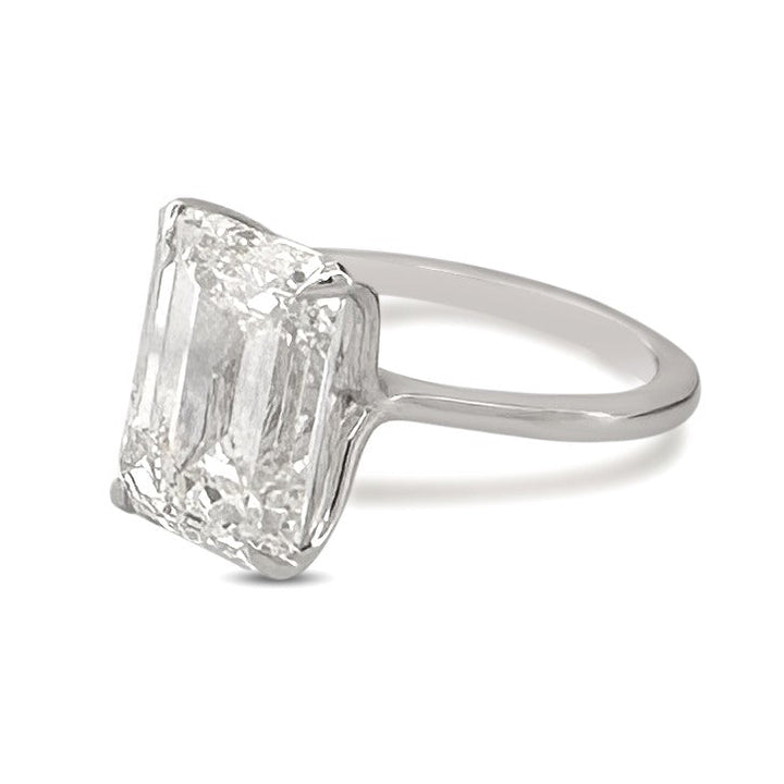 IGI Graded 7.09ct Emerald Cut Lab-Grown Diamond Solitaire Engagement Ring 14k White Gold