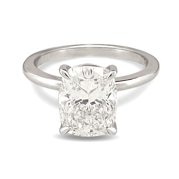 IGI Graded 3.01ct Cushion Cut Lab-Grown Diamond Solitaire Engagement Ring in 14k White Gold