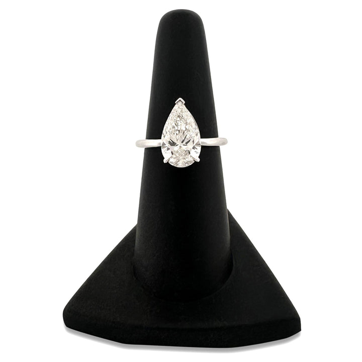 IGI Graded 3ct Pear Cut Lab-Grown Diamond Solitaire Engagement Ring in 14k White Gold