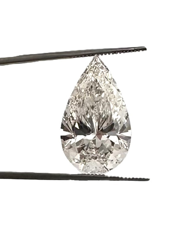 Loose IGI Graded 10.51ct Pear Shaped Lab-Grown Diamond, F Color, VS1 Clarity