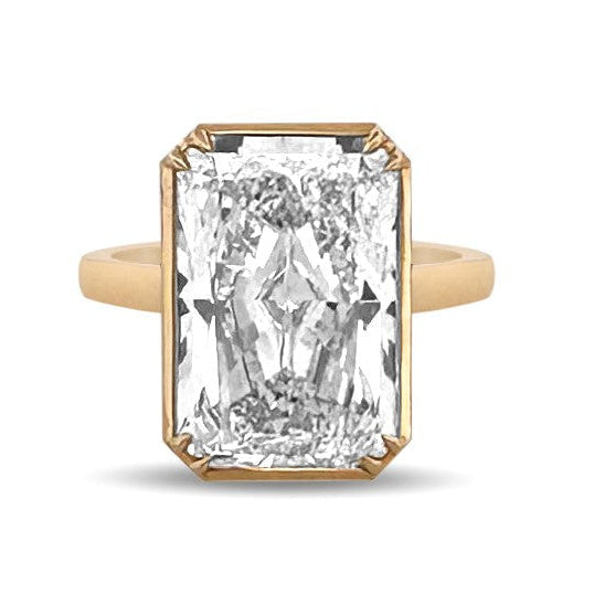IGI Graded 10.02ct Radiant Cut Lab-Grown Diamond Solitaire Engagement Ring in 14k Yellow Gold