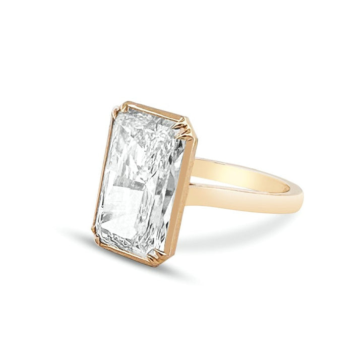 IGI Graded 10.02ct Radiant Cut Lab-Grown Diamond Solitaire Engagement Ring in 14k Yellow Gold