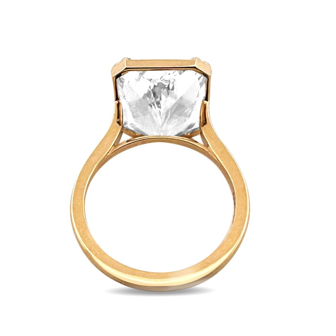 IGI Graded 10.02ct Radiant Cut Lab-Grown Diamond Solitaire Engagement Ring in 14k Yellow Gold