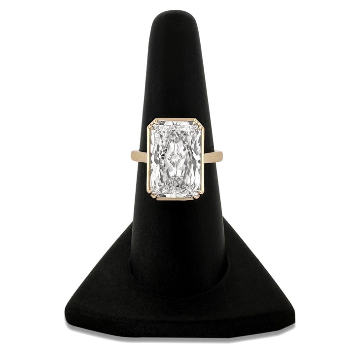 IGI Graded 10.02ct Radiant Cut Lab-Grown Diamond Solitaire Engagement Ring in 14k Yellow Gold