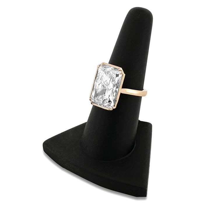 IGI Graded 10.02ct Radiant Cut Lab-Grown Diamond Solitaire Engagement Ring in 14k Yellow Gold