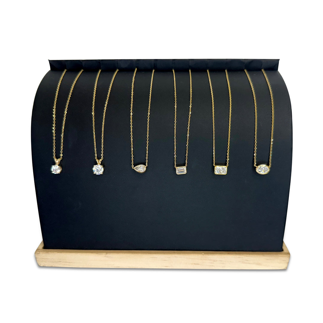 We have a large selection of lab-grown diamond solitaire necklaces