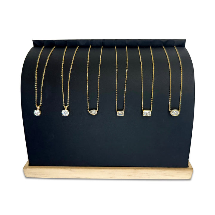 We have a large selection of lab-grown diamond solitaire necklaces