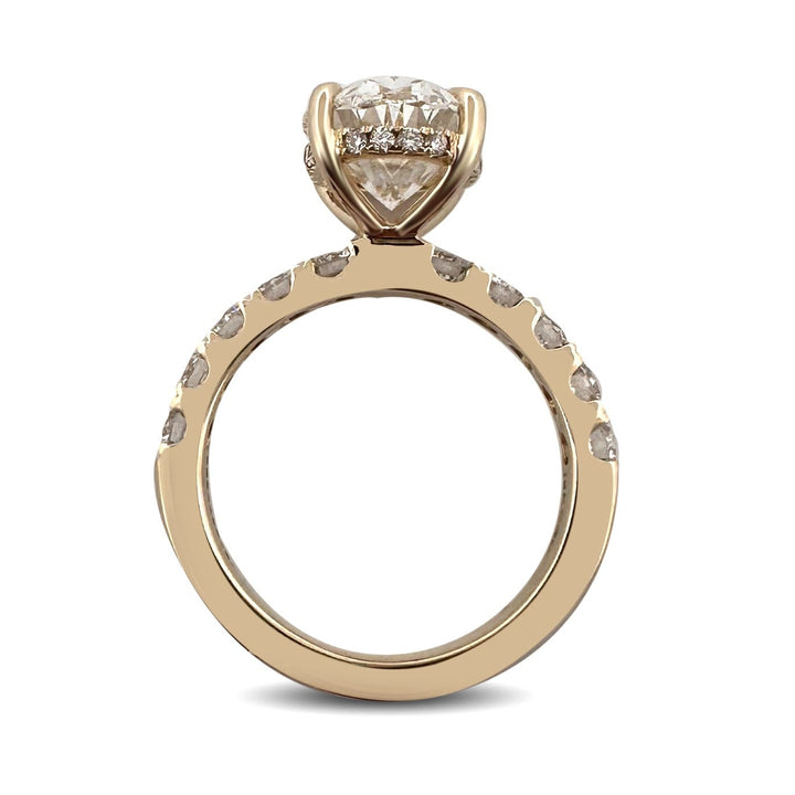 IGI Graded 4ct Oval with Round Brilliant Lab-Grown Diamond Engagement Ring in 14k Yellow Gold