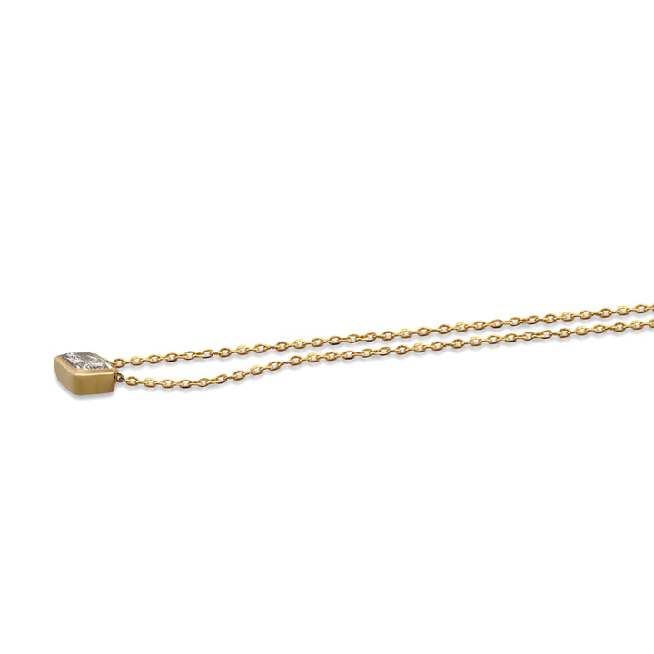 1.50ct Radiant Cut Lab-Grown Diamond East-West Solitaire Pendant Necklace in 14k Yellow Gold