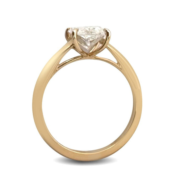 IGI Graded 3.01ct Radiant Cut Lab-Grown Diamond Solitaire Engagement Ring in 14k Yellow Gold