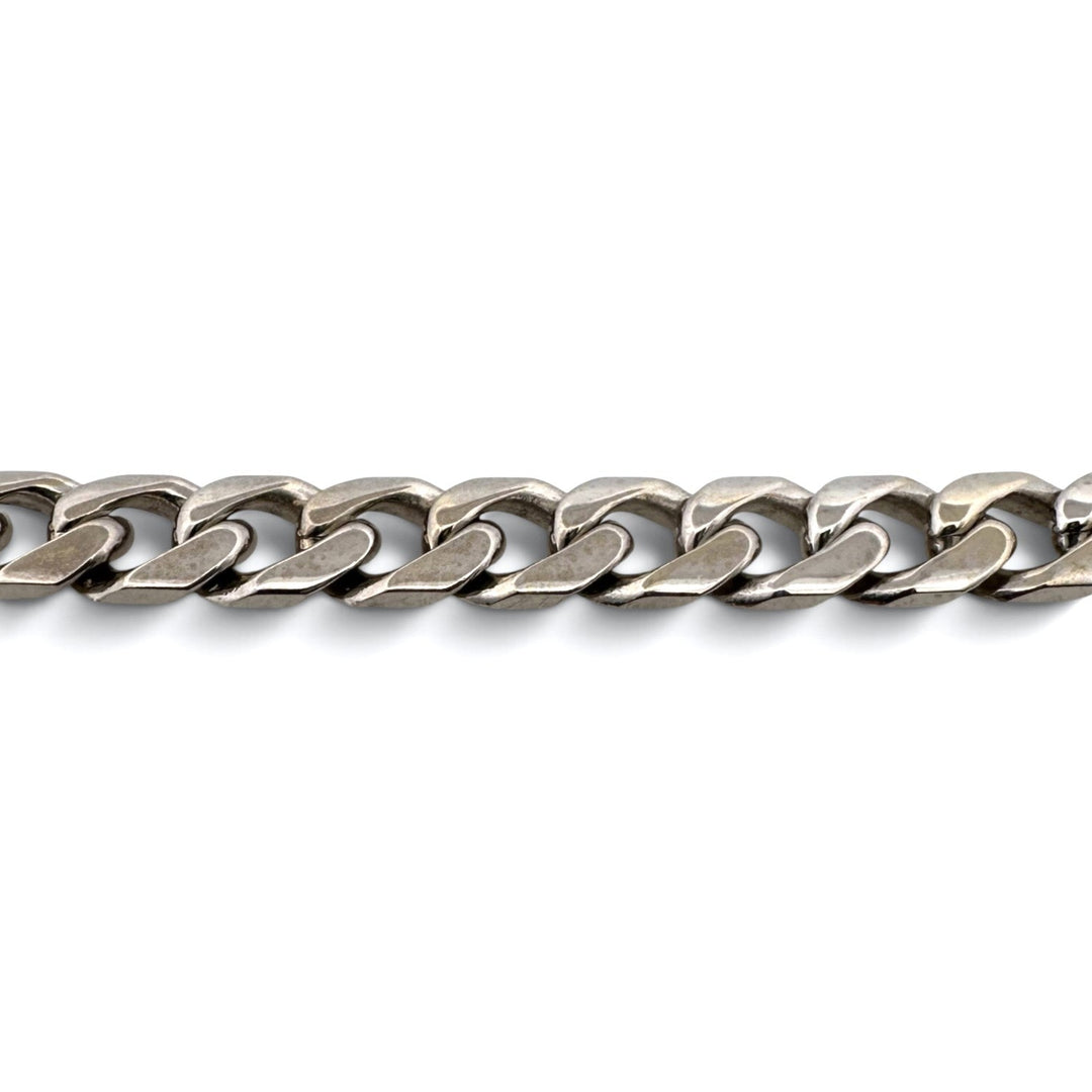 8 Inch Cuban Link Bracelet in Solid 14k White Gold