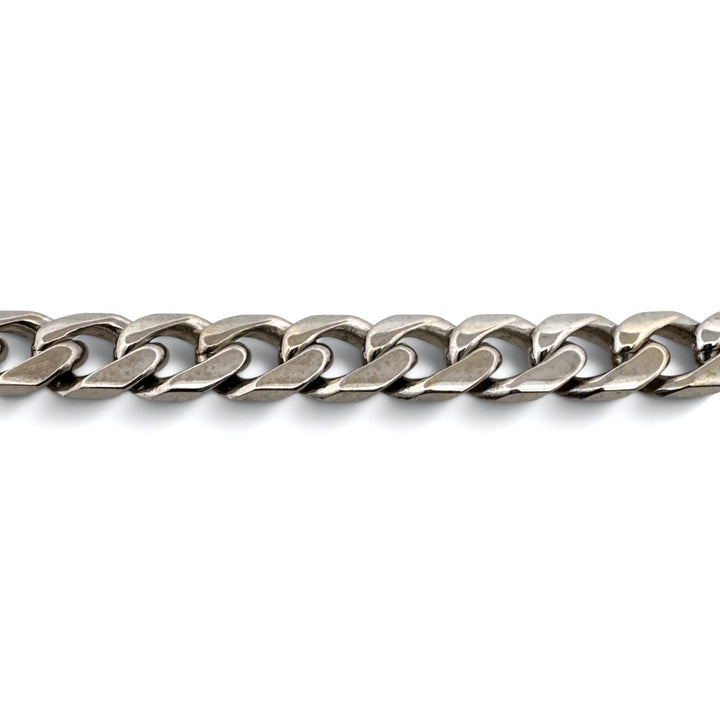 8 Inch Cuban Link Bracelet in Solid 14k White Gold