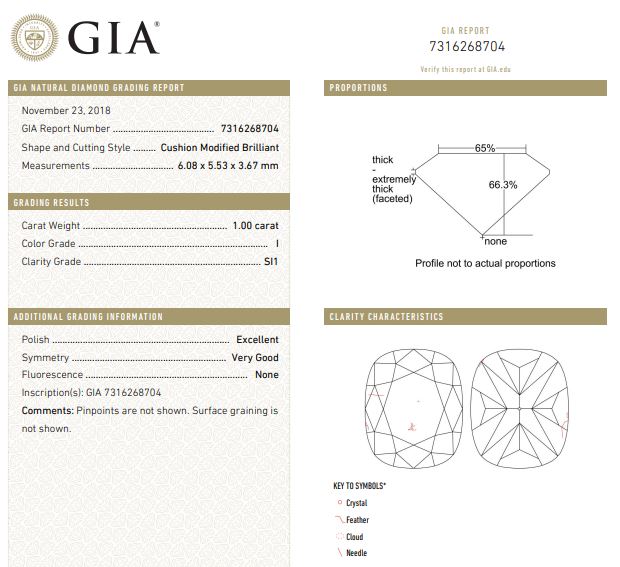 GIA Graded 1.35ctw Cushion Cut with Round Brilliant Natural Diamond Engagement Ring in 14k White Gold