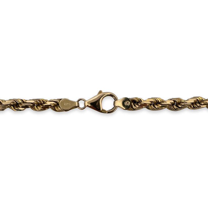 5mm Solid Rope Chain 25.5" Necklace in 14k Yellow Gold