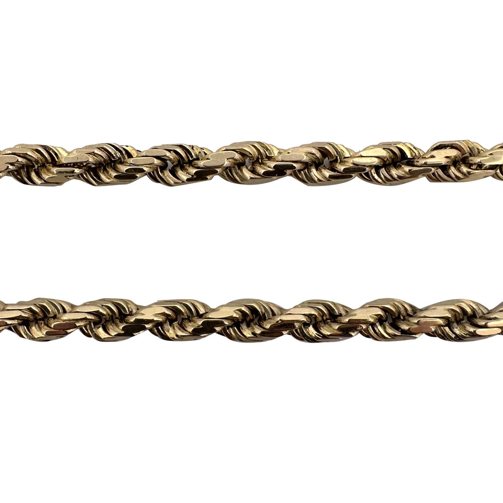 5mm Solid Rope Chain 25.5" Necklace in 14k Yellow Gold