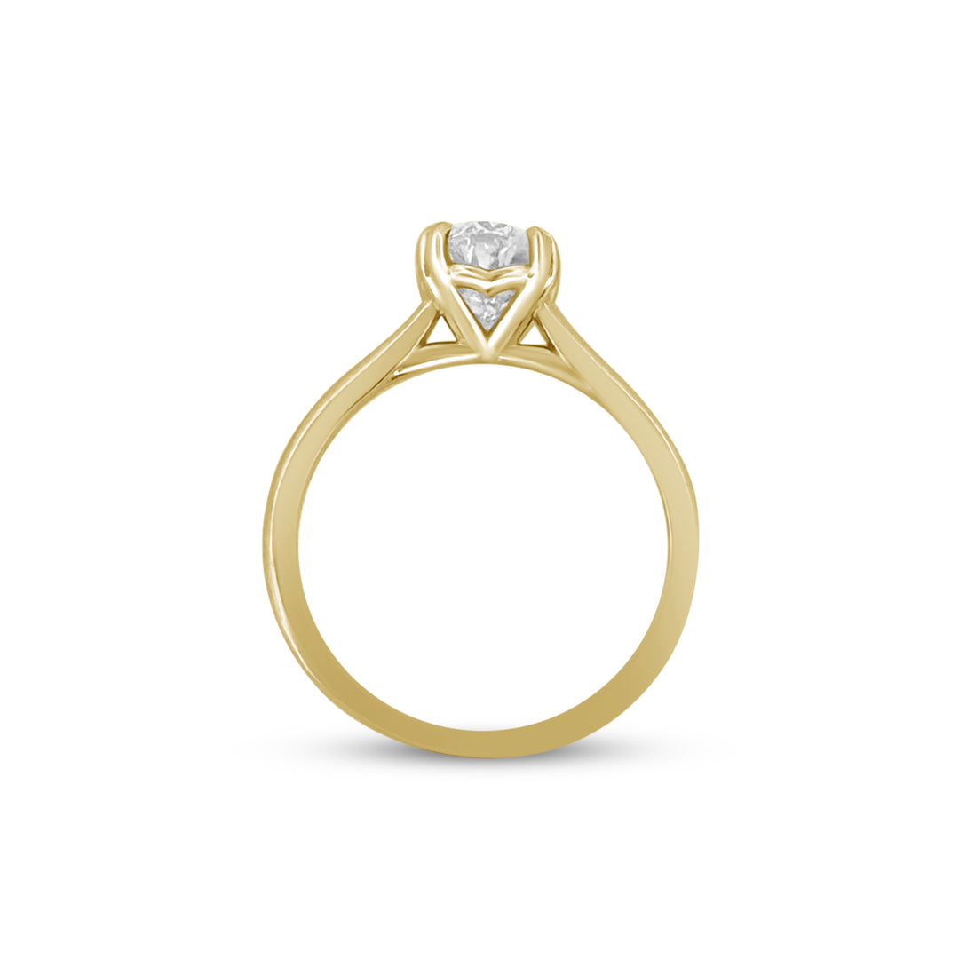 1.39cts Oval Natural Diamond Solitaire Engagement Ring in 14K Yellow Gold