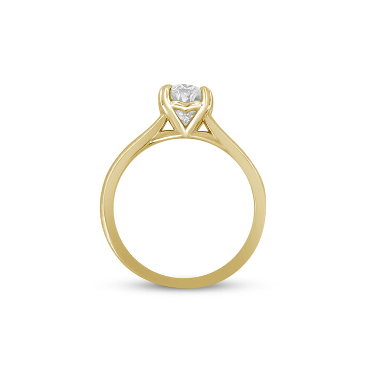 1.39cts Oval Natural Diamond Solitaire Engagement Ring in 14K Yellow Gold
