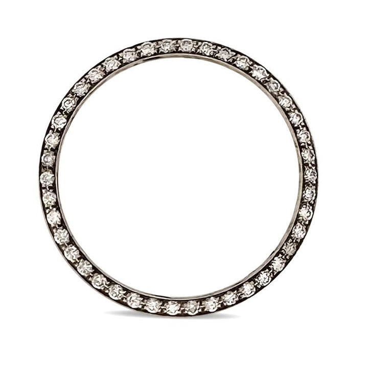 1.25ctw Round Brilliant Diamond 34mm 14k White Gold Bezel for a Rolex