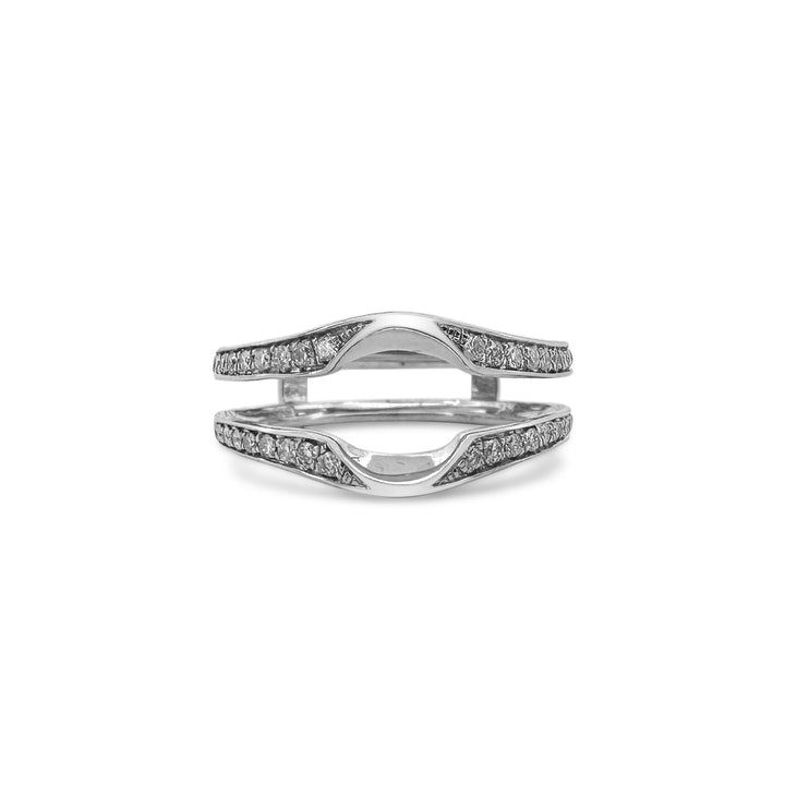 1.74ctw Round Brilliant Natural Diamond Engagement Ring & Jacket Wedding Set in 14k White Gold