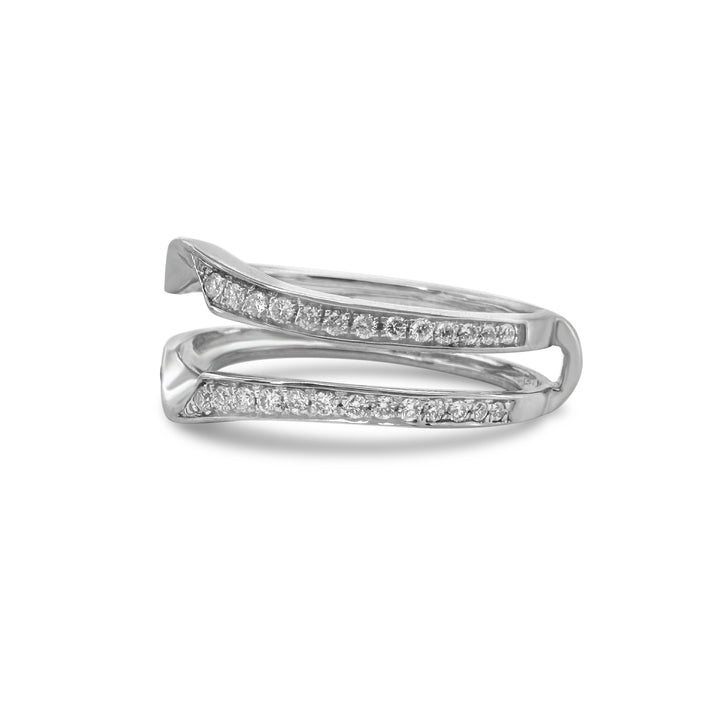 1.74ctw Round Brilliant Natural Diamond Engagement Ring & Jacket Wedding Set in 14k White Gold