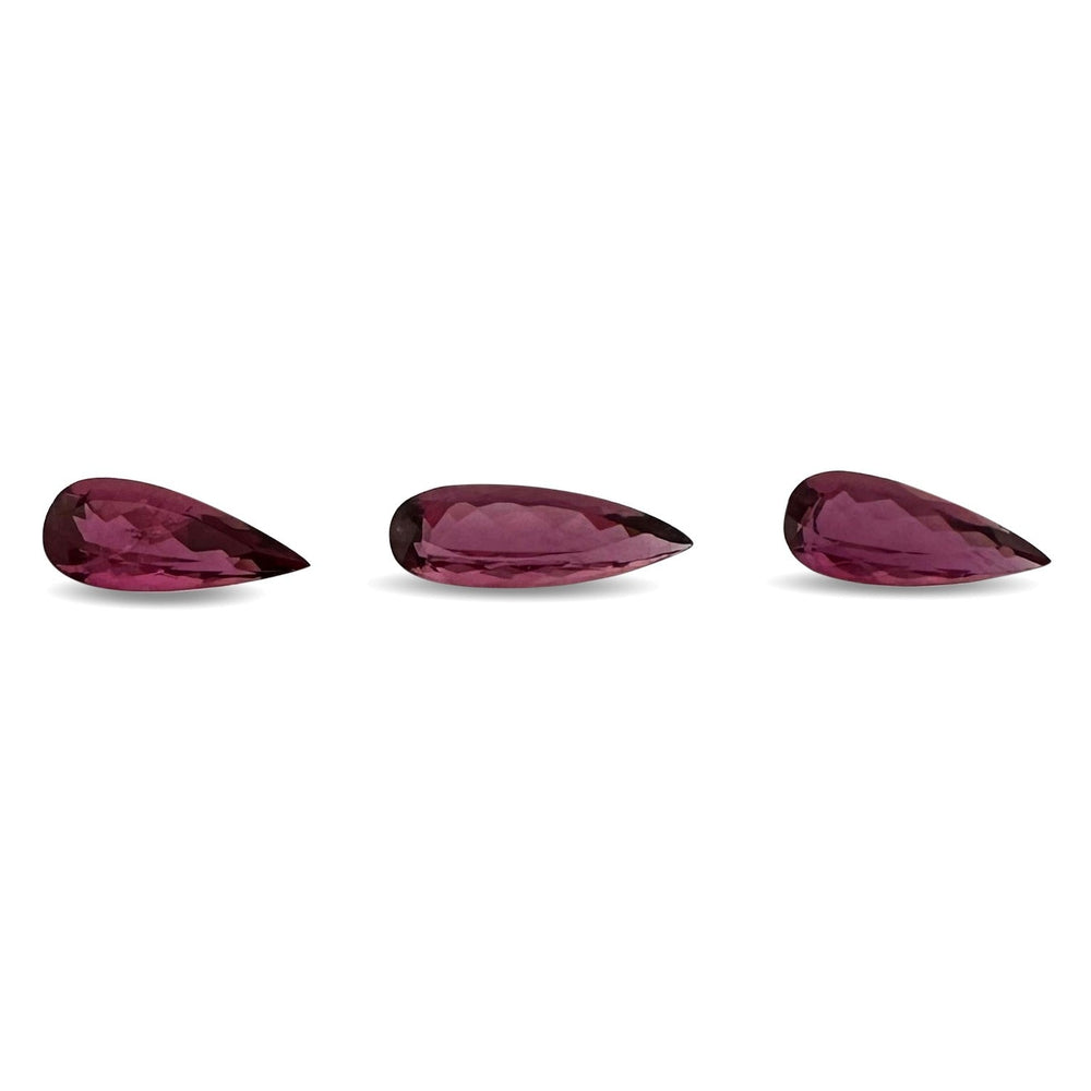 19.35ctw Pear Shaped Rubellite Tourmaline Loose Gemstone Trio