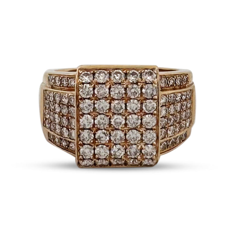 2.25ctw Round Brilliant Natural Diamond Men's Ring in 14k Yellow Gold by Joe Rodeo