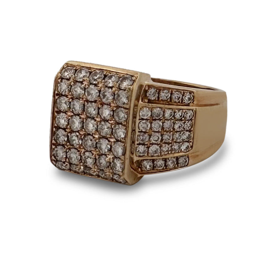 2.25ctw Round Brilliant Natural Diamond Men's Ring in 14k Yellow Gold by Joe Rodeo
