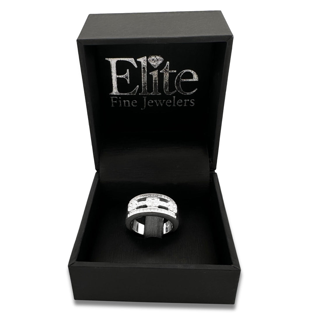 1.04ctw Round Brilliant Natural Diamond Floral Motif Band in Platinum