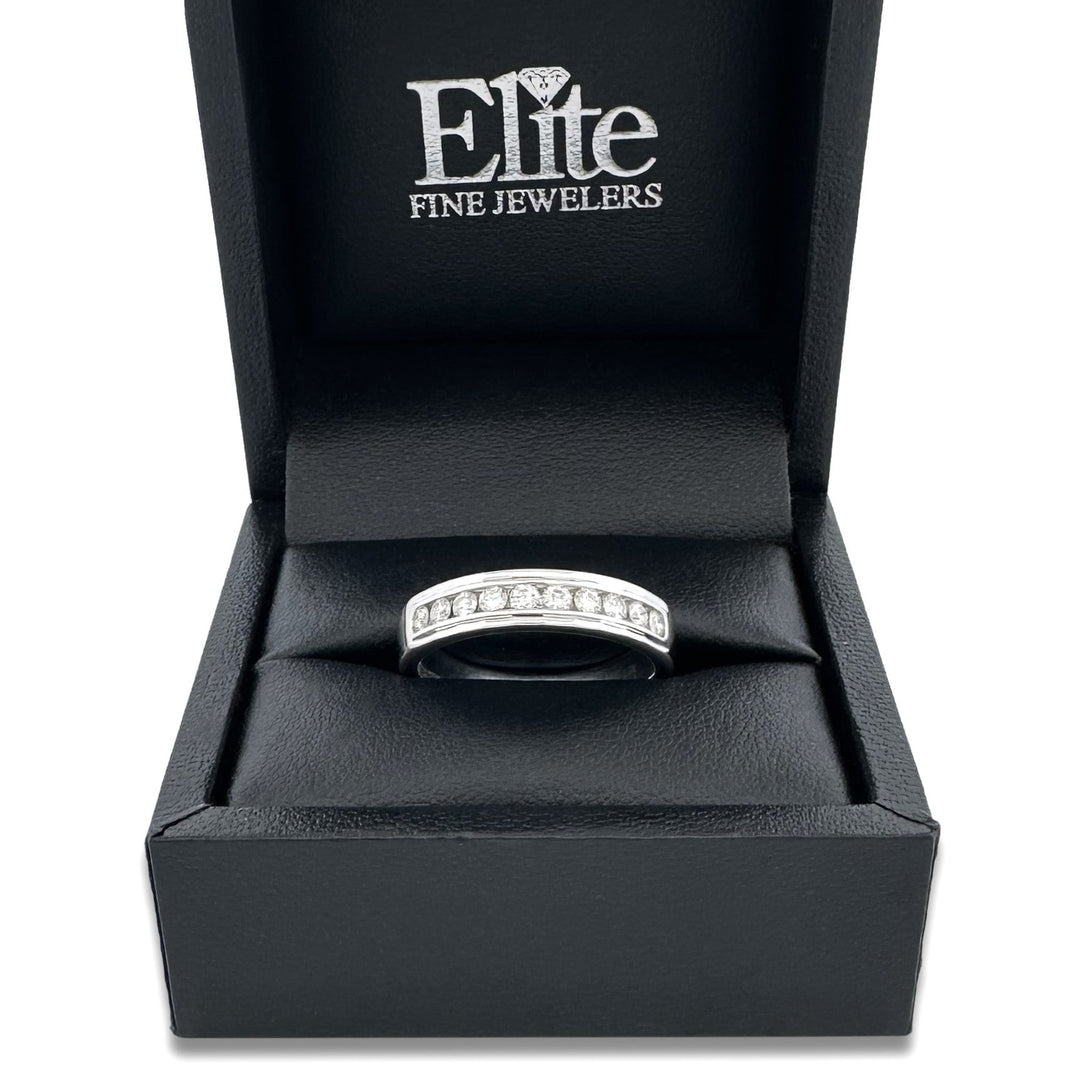 0.50ctw Round Brilliant Cut Natural Diamond Men's Wedding Band 14k White Gold